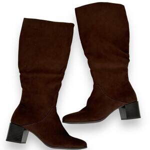 NEW Style & Co Knee High Boots Size 9 Percy Faux Suede Block Heel Slouch NWT